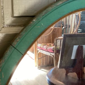 Painted oval vintage mirror 