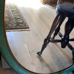 Painted oval vintage mirror