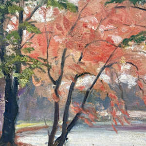 Carl G.T. Olson original painting on board fall scene #18 