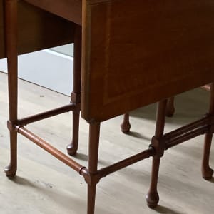 Small formal drop-leaf side table 