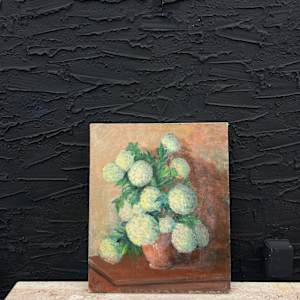 Carl G. T. Olson original painting on canvas still life with hydrangeas #42 