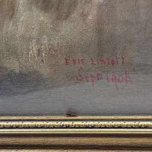 Framed original painting of dogs on board ~ Edward Barnard Lintott 