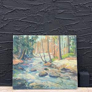 Carl G. T. Olson original painting on canvas river scene #45 