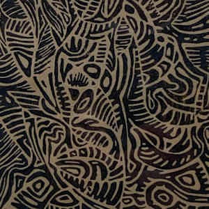 Framed abstract wood block print 