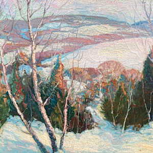 original painting on canvas snowy landscape with mountains #53 