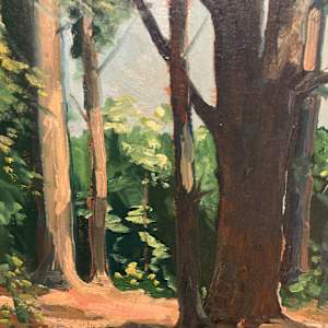 Carl G. T. Olson original painting on board forest painting  #59 