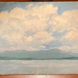 Carl G. T. Olson original painting on board sea and sky  #63 