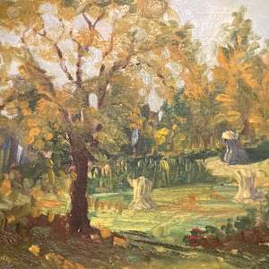 Carl G. T. Olson original painting on board fall landscape  #66 