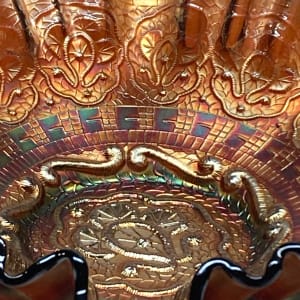 carnival glass rippled bowl 