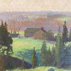 Carl G. T. Olson  original painting on canvas house in field #96 