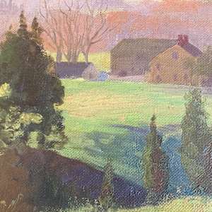 Carl G. T. Olson  original painting on canvas house in field #96 