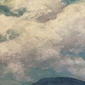 Carl G. T. Olson  original painting on board clouds and hills #92 