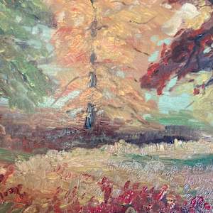 Carl G. T. Olson  original painting on board fall landscape #107 