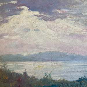 Carl G. T. Olson  original painting on board sky and land #108 