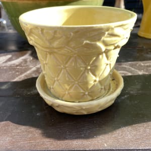 Yellow McCoy pottery vase small 