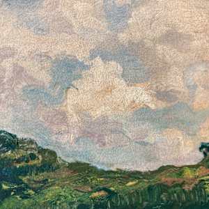 original unsigned painting with landscape and clouds #119 