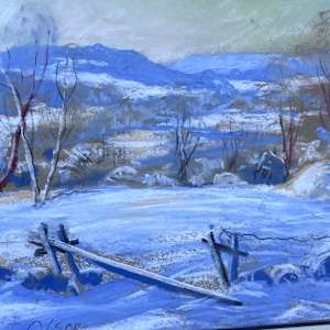 Carl G. T. Olson original painting framed winter scene  #144 