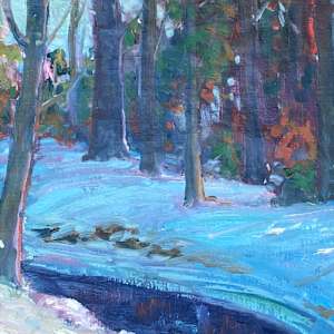 Carl G. T. Olson original painting on canvas winter scene #154 