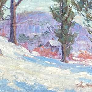 Carl G. T. Olson original painting on canvas winter scene  #149 