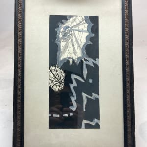 Original framed pen and ink abstract drawing 