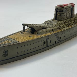 Marx tin toy battleship 