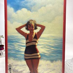 framed original painting of girl bather by Polly Podolsky, Image 2.