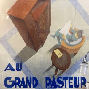 Framed large vintage poster Au Grand Pasteur 