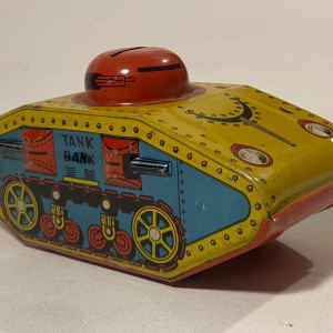 Tin toy tank bank 