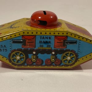 Tin toy tank bank 