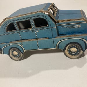 vintage Built-Rite cardboard blue sedan toy 