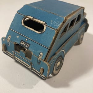 vintage Built-Rite cardboard blue sedan toy 