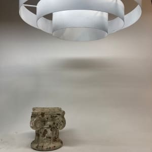 Industrial kurt Versen style ringed saucer light 