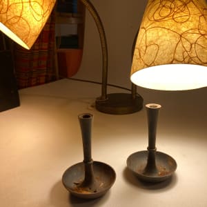 double gooseneck mid century modern desk lamp 