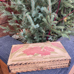 turn of the century pyrography decorated box 