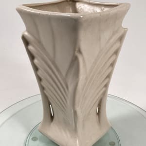 McCoy Art Deco white pottery vase 