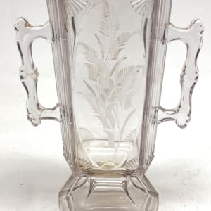 EAPG 2 handled etched vase 