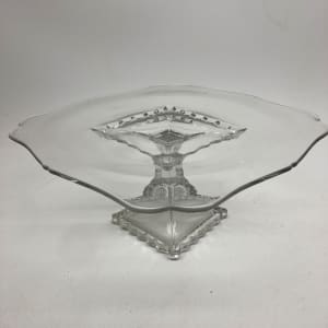 Early clear glass cake plate 