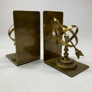 Brass compass bookends 