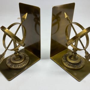 Brass compass bookends 