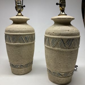 Pair of modern pottery lamps 