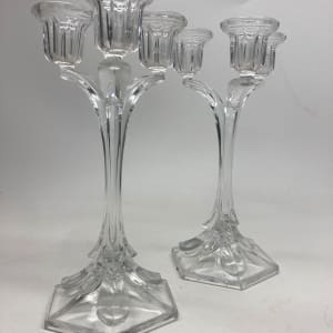 Pair of glass candelabras 
