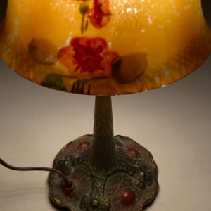 Reverse painted small Art Deco boudoir lamp 