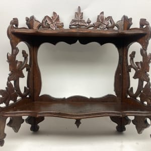 carved  victorian table top shelf 