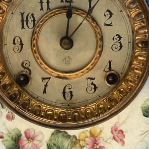 ansonia "TEXT" porcelain clock 