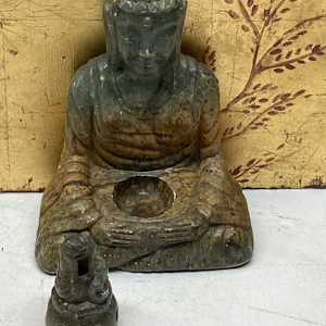Soapstone buddha incense burner 