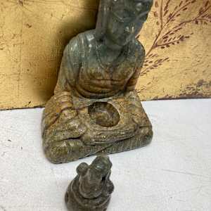 Soapstone buddha incense burner 
