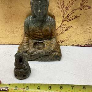 Soapstone buddha incense burner 