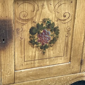 Hand painted Victorian folk commode 