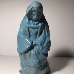 Religious motif figural pottery sculpture