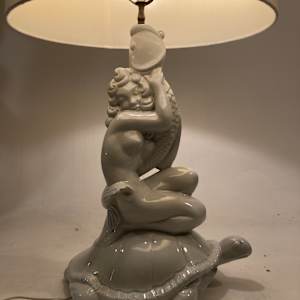 Royal Haeger Woman and turtle lamp 